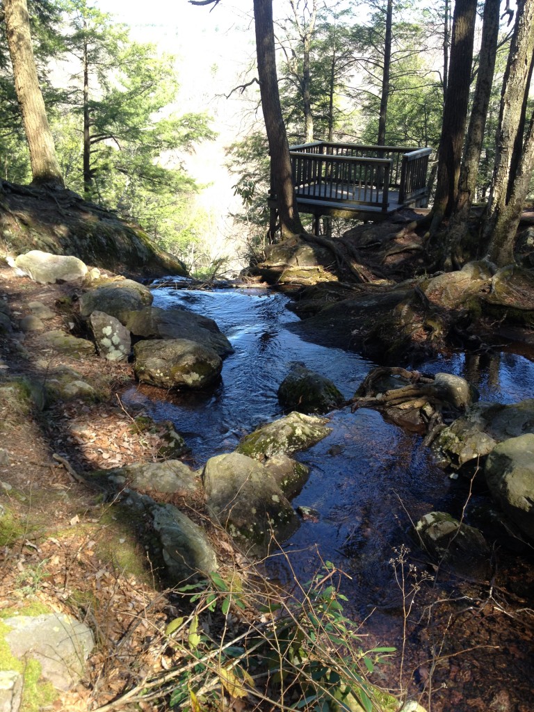 Water falling over the edge